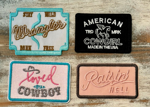 Cowgirl Theme Iron On Patches