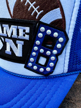 Load image into Gallery viewer, Football “B” Trucker Hat in Royal Blue