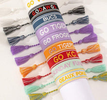 Load image into Gallery viewer, Game Day Embroidered Tassel Bracelets