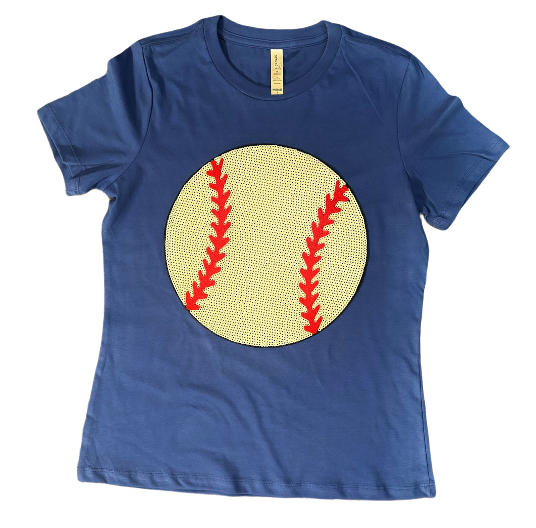 Sequin Baseball Patch Tees