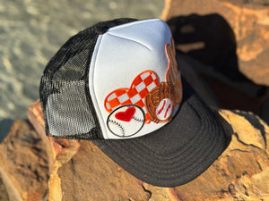 Orange & White Baseball Patch Hat