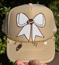 Load image into Gallery viewer, Football &amp; Sequin Bow Hat