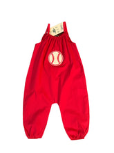 Load image into Gallery viewer, Red Baseball Romper