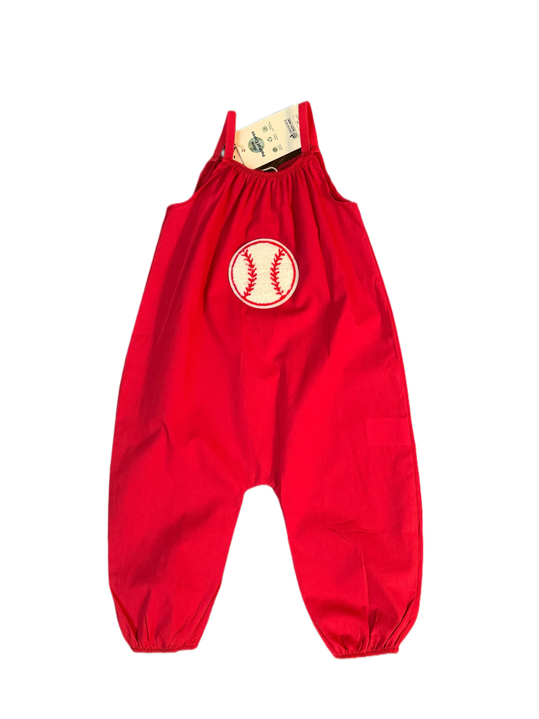 Red Baseball Romper