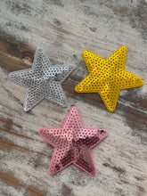 Load image into Gallery viewer, Pink &amp; Yellow Star Iron On Patches