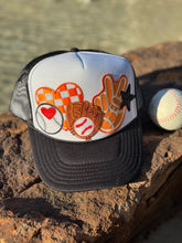 Load image into Gallery viewer, Orange &amp; White Baseball Patch Hat