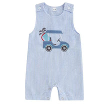 Load image into Gallery viewer, Blue Gingham Golf Romper