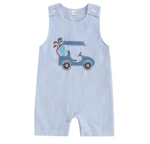 Blue Gingham Golf Romper