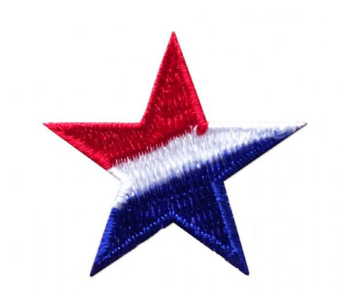 Red, White & Blue Iron On Star Patches