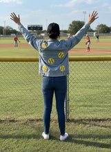 Load image into Gallery viewer, Sequined Softball Denim Jacket