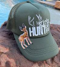 Load image into Gallery viewer, Girls Hunt Too Trucker Hats (Various Colors)