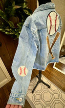 Load image into Gallery viewer, Sequined Baseball Denim Patch Jacket