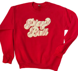 Play Ball Baseball Patch Sweatshirts (Various Colors)