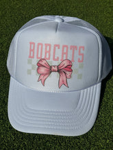 Load image into Gallery viewer, Pink Bows Trucker Hat (Bobcats &amp; Eagles)