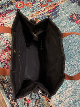 Load image into Gallery viewer, XL Black Canvas Crossbody Tote Bag