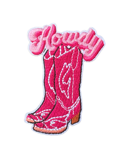 Pink Cowboy Boot Iron On Patches