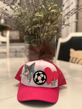 Load image into Gallery viewer, Soccer Patch Trucker Caps (Black or Pink)