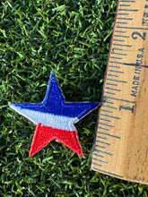 Load image into Gallery viewer, Red, White &amp; Blue Iron On Star Patches