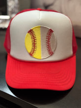 Load image into Gallery viewer, Mom of Both (Baseball &amp; Softball) Trucker Ball Cap