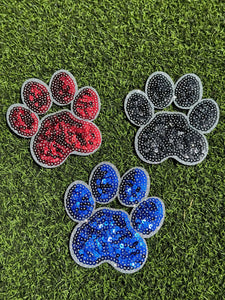 Sequin Paw Print Iron On Patches