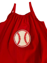 Load image into Gallery viewer, Red Baseball Romper