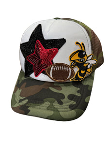 Hornets Yellowjackets Camo Trucker Hat (Various Sports)