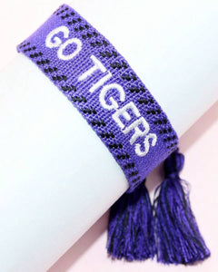 Game Day Embroidered Tassel Bracelets