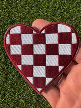 Load image into Gallery viewer, Checkered Game Day Heart Iron On Patches