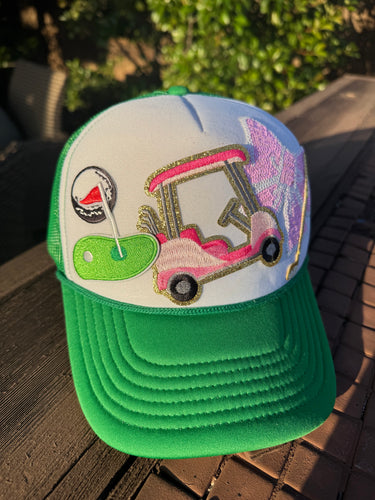 Golf Cart Patch Trucker Hat