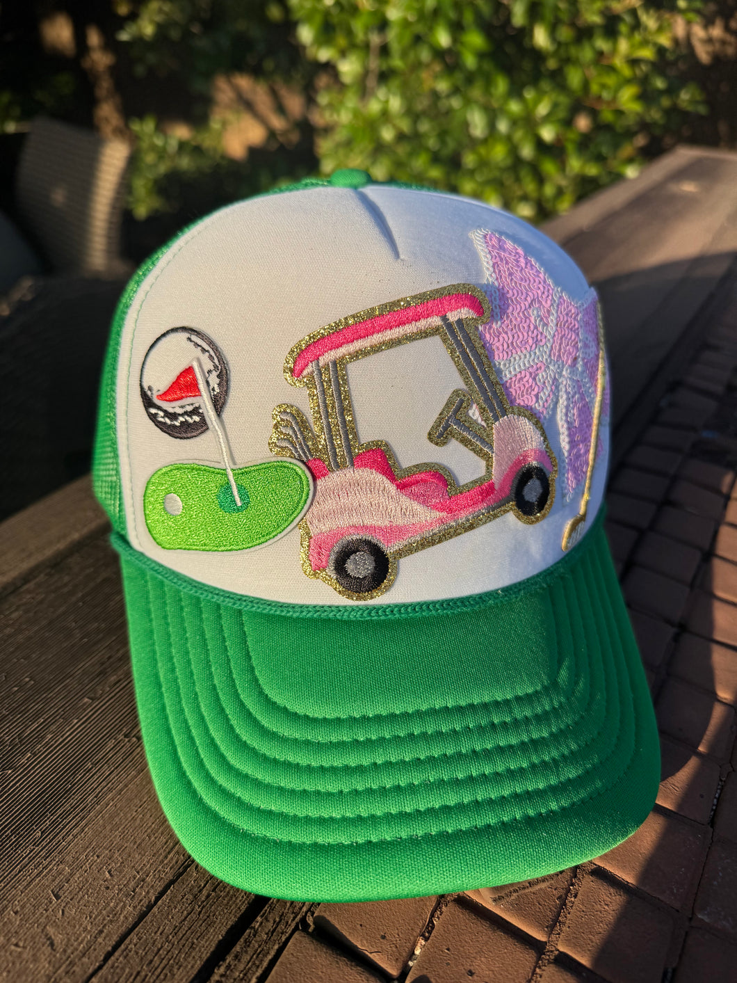 Golf Cart Patch Trucker Hat
