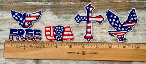 America Themed Iron On Patches