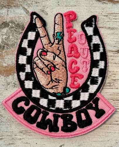 Peace Out Cowboys Iron On Patch