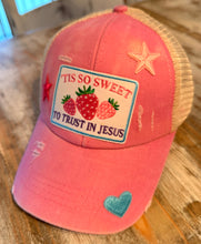 Load image into Gallery viewer, Trust in Jesus Girls Ponytail Hat (Youth)