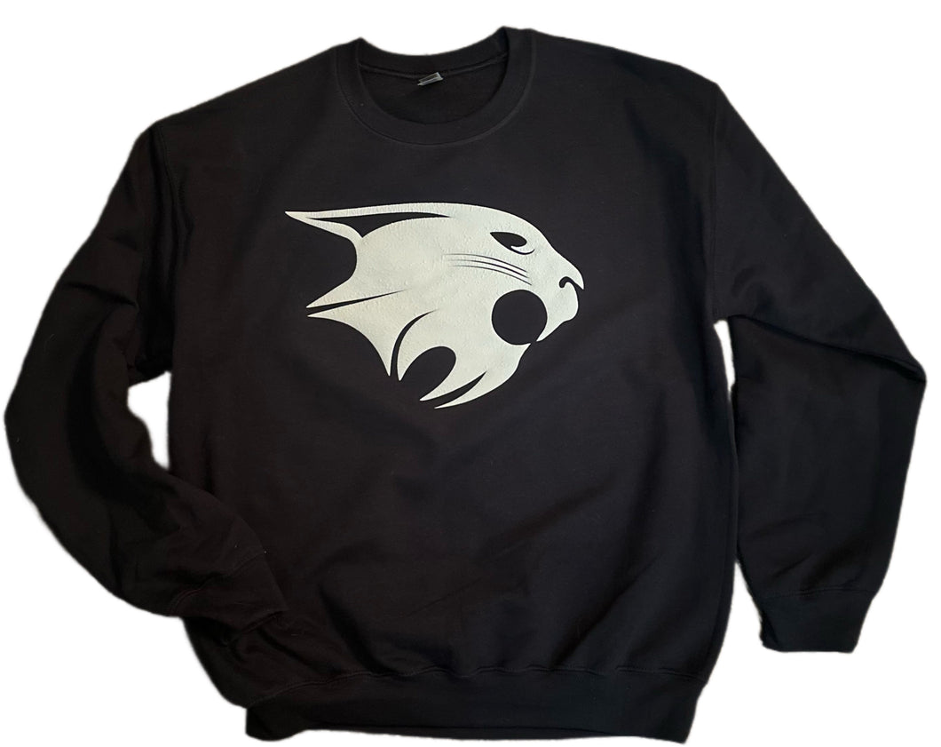 Glow in the Dark Puff Bobcat Head Sweatshirt (Adult & Youth)