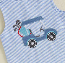 Load image into Gallery viewer, Blue Gingham Golf Romper