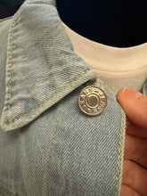Load image into Gallery viewer, Sequined Football Patch Denim Jacket