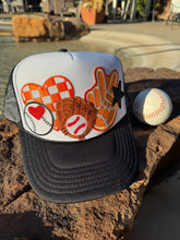 Load image into Gallery viewer, Orange &amp; White Baseball Patch Hat
