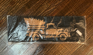 Christmas Tree Vintage Truck Door Mat