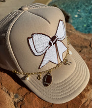 Load image into Gallery viewer, Football &amp; Sequin Bow Hat