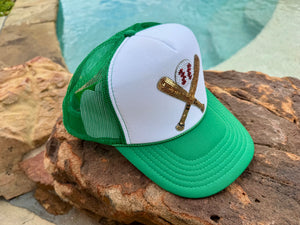 Sequined Bats & Baseball Trucker Hat
