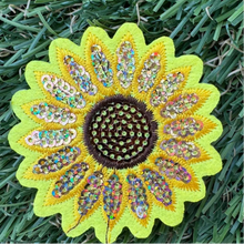 Load image into Gallery viewer, Sequin Sunflower Iron On Patch