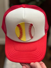 Load image into Gallery viewer, Mom of Both (Baseball &amp; Softball) Trucker Ball Cap