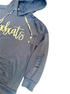 Distressed Blue Bobcats Hoodie