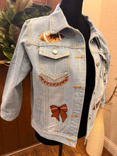Load image into Gallery viewer, Football Touchdown Patch Denim Jacket