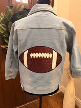Load image into Gallery viewer, Football Touchdown Patch Denim Jacket
