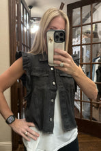 Load image into Gallery viewer, Pick Your Patch Black Denim Vest