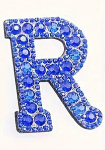 Blue Rhinestone Letter Patches