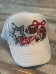 Red & White Football Trucker Cap