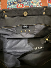 Load image into Gallery viewer, XL Black Canvas Crossbody Tote Bag