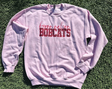 Load image into Gallery viewer, Pink Out Faux Glitter Bobcats Sweatshirt